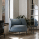 sillón contemporáneo / de tejido / azul / con 4 patas