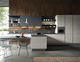 cocina contemporánea / de madera lacada / sin pomos / mate