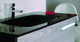 lavabo encastrable / de vidrio / con encimera / rectangular