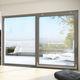cortina de cristal corredera / de aluminio / con vidrio doble / con aislamiento térmico
