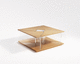 mesa de centro contemporánea / de vidrio / con base de madera / con base de vidrio