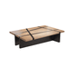 mesa de centro contemporánea / de haya / con base de madera maciza / rectangular