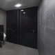 cabina sanitaria para ducha / de vidrio / aluminio / para edificio público