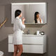 Armario de baño con espejo con iluminación integrada / contemporáneo / de madera / de pared
