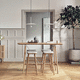 mesa contemporánea / de madera / de plástico reciclado / con base de madera