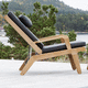 sillón de diseño escandinavo / de tejido / de cuerda / de teca