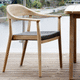 silla de comedor de diseño escandinavo / de exterior / de teca / de cuerda