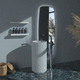 lavabo con base / de cerámica / brillante / acabado mate