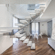 escalera en L / en U / con estructura de acero inoxidable / para uso residencial