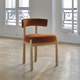 silla contemporánea / de tejido / con base de roble / tapizada