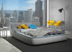 cama de matrimonio / contemporánea / tapizada / de tejido