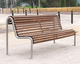 banco público contemporáneo / de madera / de acero galvanizado / de acero inoxidable