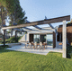 pérgola adosada / de aluminio / con cobertura corredera / a medida