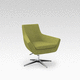 silla de visita contemporánea / de interior / de tejido / con base metálica