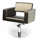 sillón de peluquería de tejido / con bomba hidráulica / negro / para el sector profesional