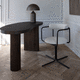 silla de oficina contemporánea / de interior / de cuero / con base de acero cromado