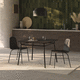 mesa de comedor contemporánea / de chapa de madera / de MDF / con base de acero termolacado