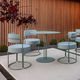mesa contemporánea / de acero galvanizado / con base de acero galvanizado / redonda