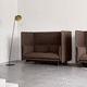 sofá contemporáneo / de tejido / marrón / blanco
