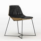 silla de diseño original / de interior / de cuero / con base de aluminio