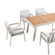 silla de comedor contemporánea / de exterior / de tejido / de madera