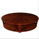 mesa de centro Art Deco / de chapa de madera / con base de madera / ovalada