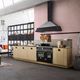 cocina contemporánea / de madera maciza / de metal / con asas