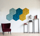 panel acústico de pared / de Velcro® / hexagonal / coloreado