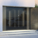 puerta de entrada / aluminio / de vidrio templado / abatible