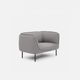 sillón contemporáneo / de tejido / gris / blanco