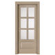 puerta de interior / de madera maciza / abatible / semividriada