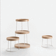 estantería modular / contemporánea / de madera tintada / de acero con revestimiento en polvo