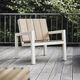 sillón contemporáneo / de madera / de acero / gris