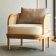 sillón contemporáneo / de tejido / de madera / con cojín amovible