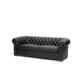 sofá Chesterfield / de cuero / negro