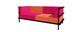sofá contemporáneo / de seda / multicolor / de madera