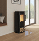 estufa de leña / 0 - 5 kW / de suelo / contemporánea