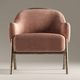 sillón contemporáneo / de terciopelo / de latón / rosa