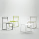silla contemporánea / de interior / de cuero / con base metálica