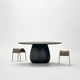 mesa contemporánea / de metal / con base metálica / redonda
