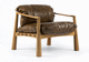 sillón contemporáneo / de cuero / de tejido / de madera