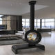 chimenea de gas / de pared / de doble cara / hogar cerrado