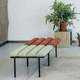 banco de diseño minimalista / de textil / de cuero / de metal