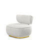 sillón contemporáneo / de tejido / de latón / blanco