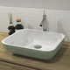 lavabo sobre mueble / de composite / bicolores / rectangular
