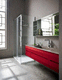 baño contemporáneo / de vidrio / de madera / lacado