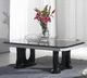 mesa de centro de estilo / de chapa de madera / con base metálica / rectangular