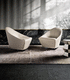 sillón contemporáneo / de cuero / giratorio
