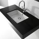 lavabo bajo encimera / de cerámica / rectangular / contemporáneo