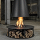chimenea de leña / independiente / de pie / central
